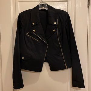 Black structured jacket with gold buttons& zippers